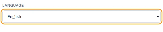 The Language drop-down in the AI Quiz Generator brief, set to English